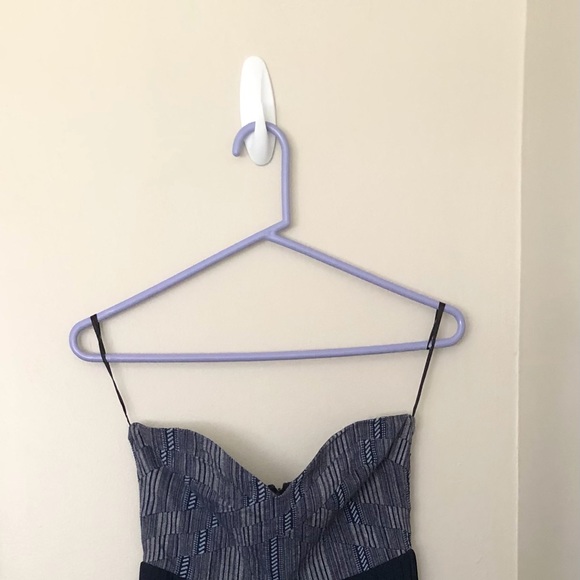 Sabine Anthropologie Blue Pleated Strapless Maxi Dress - Picture 5 of 8